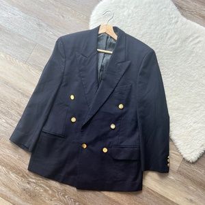 Burberry Vintage Wool Blue Navy Blazer